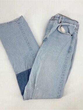 Reformation Light Blue Two-Tone Denim Jeans